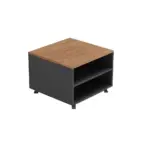 Gray Wood Grain Leather Sofa - Modern Business Reception