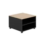 Gray Wood Grain Leather Sofa - Modern Business Reception