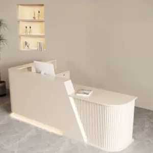 Minimalist Rounded Corner Cashier Reception Desk