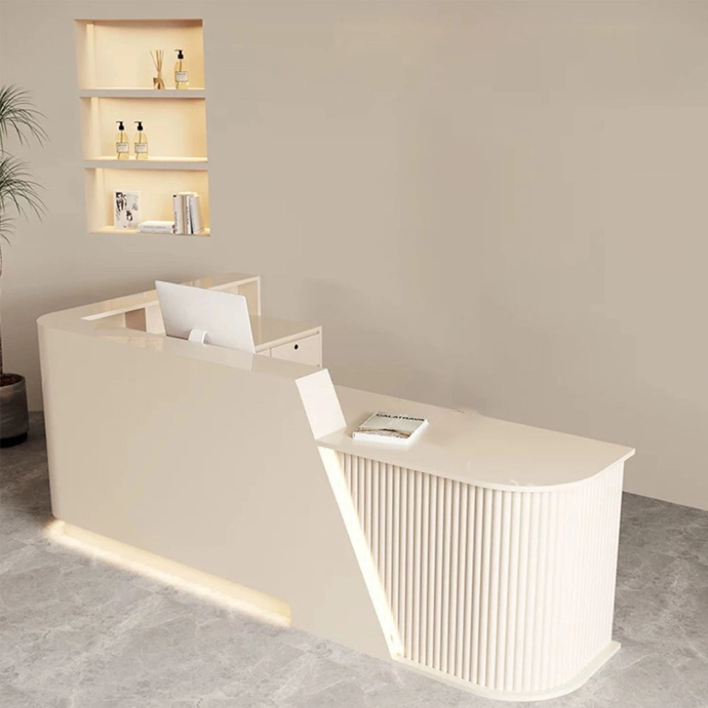 Minimalist Corner Reception Counter - Salon & Dental Minimalist rounded corner cashier reception desk