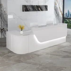 Small Curved Front Desk For Salon & Office Space