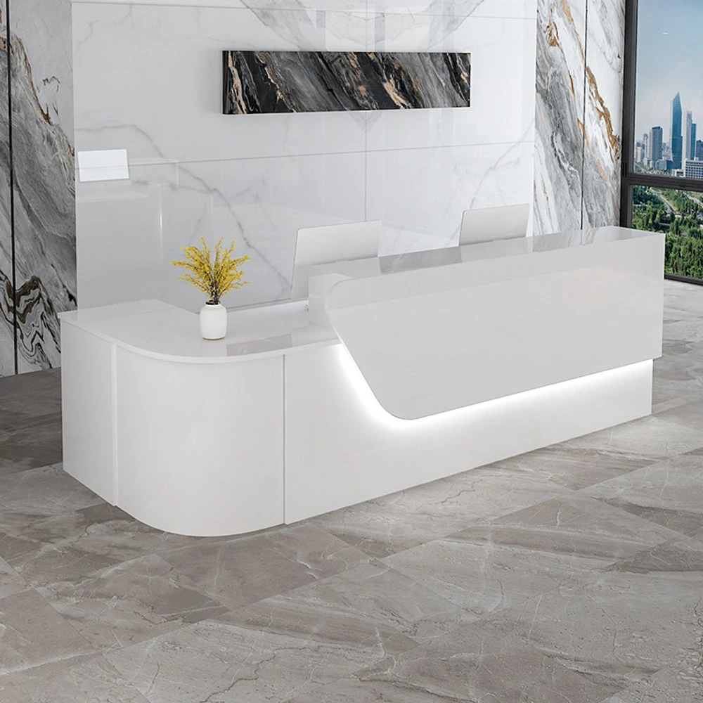 Small Curved Front Desk For Salon & Office Space