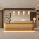 Minimalist Wabi Sabi Reception Counter