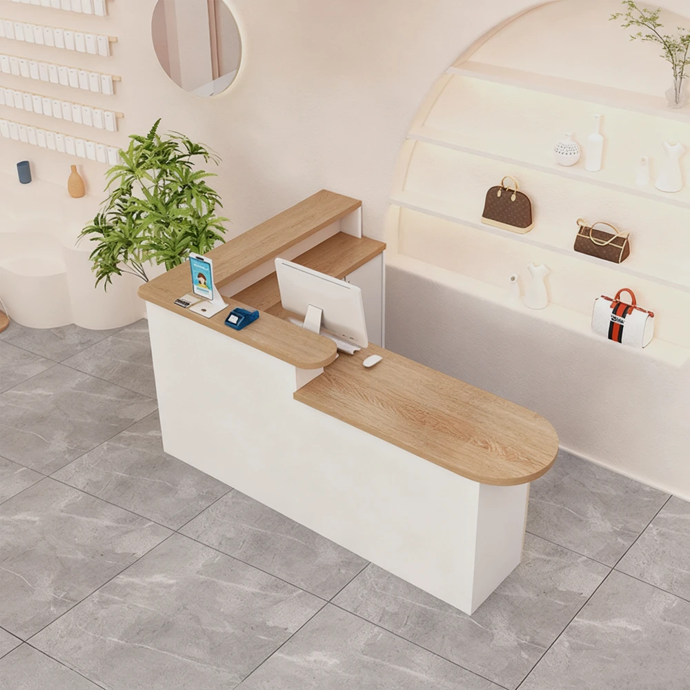 Minimalist L-Desk for Small Boutiques & Salons Simple And Versatile L-shaped Corner Reception Desk