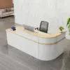Modern Minimalist Curved Reception Desk