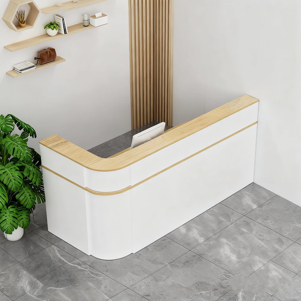 Minimalist Curved Checkout Counters For Retail Shop