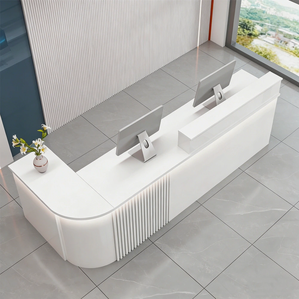 Thickened Curved Corner Painted Reception Desk
