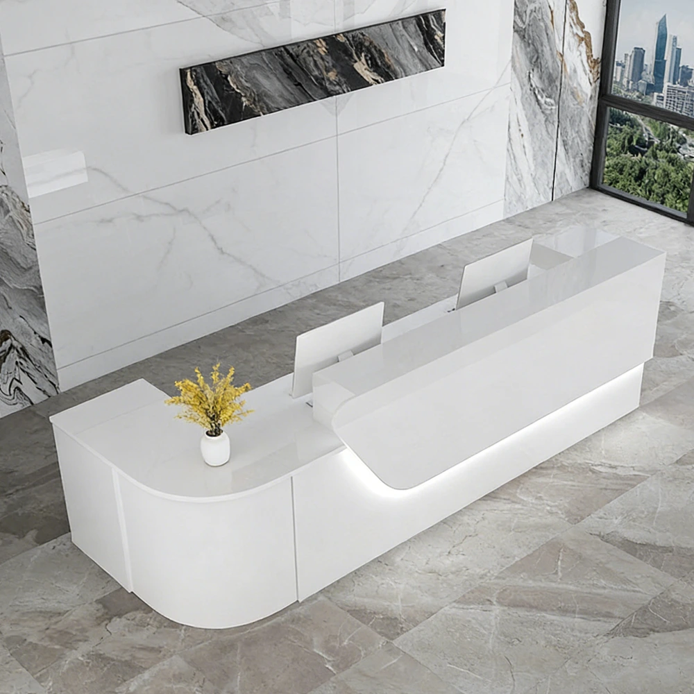 Small Curved Front Desk For Salon & Office Space