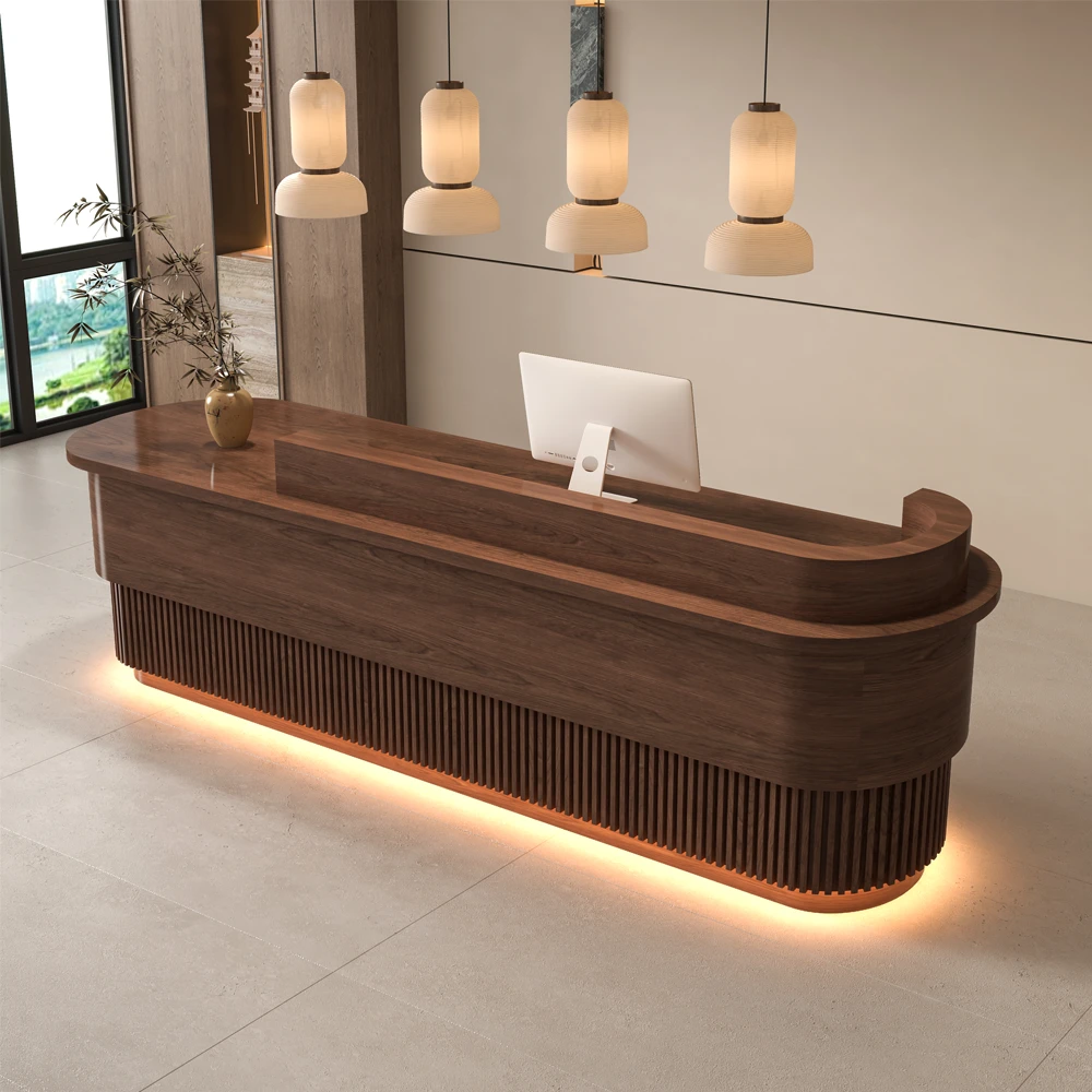 Minimalist Wabi Sabi Reception Counter