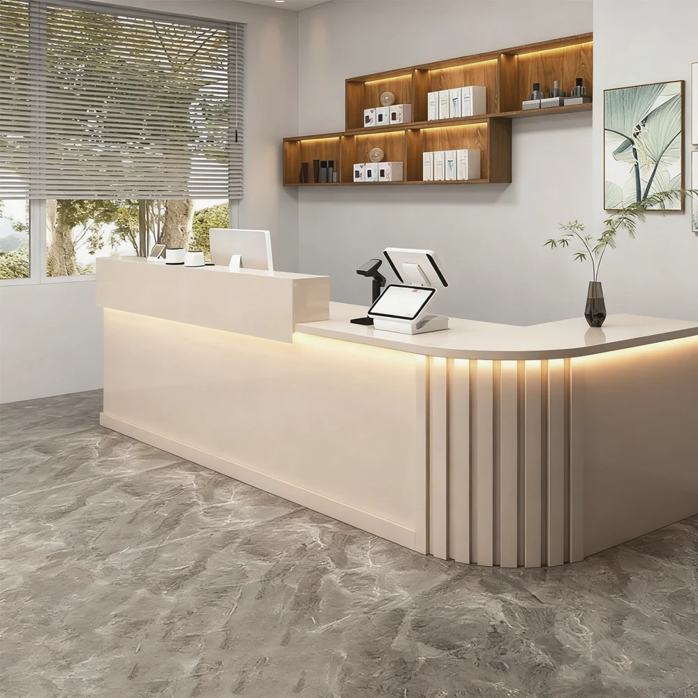 Rounded Corner Cashier Reception Desk
