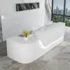 Small Curved Front Desk For Salon & Office Space
