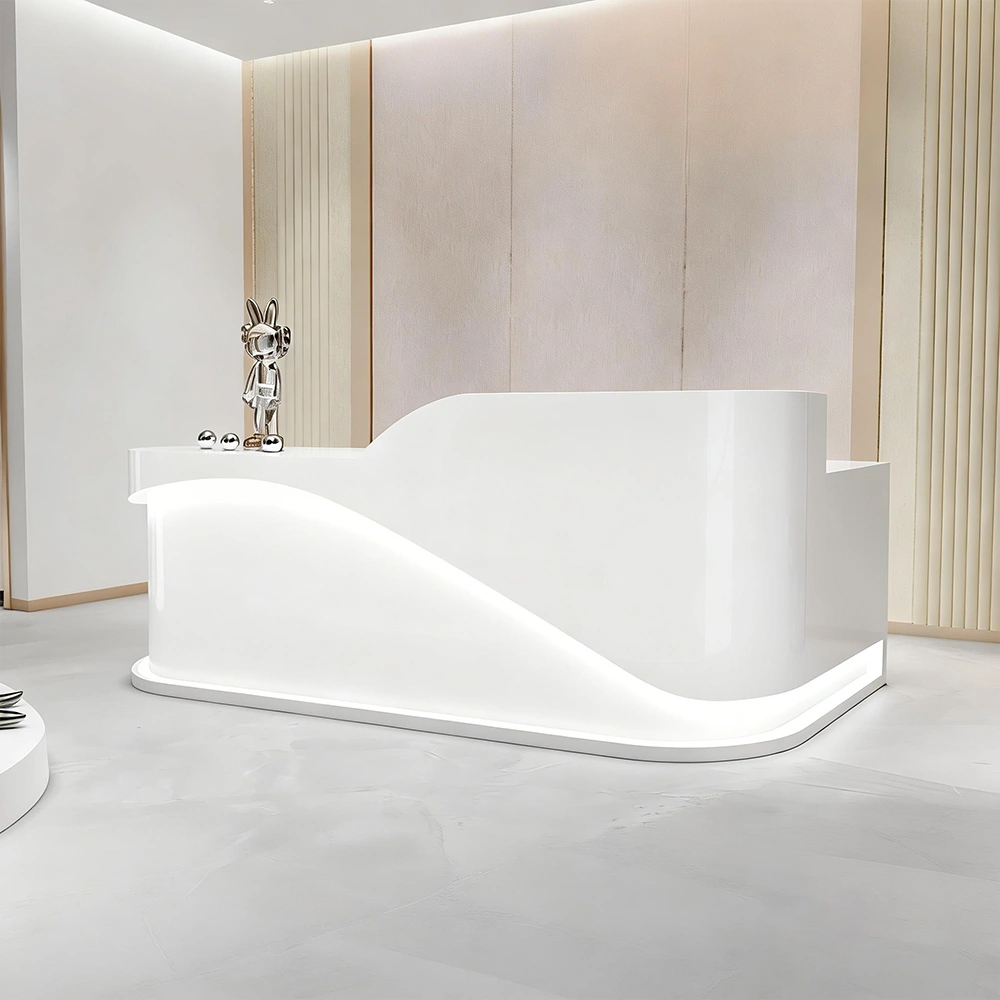 L-shaped Corner Cashier Reception Desk In The Shop