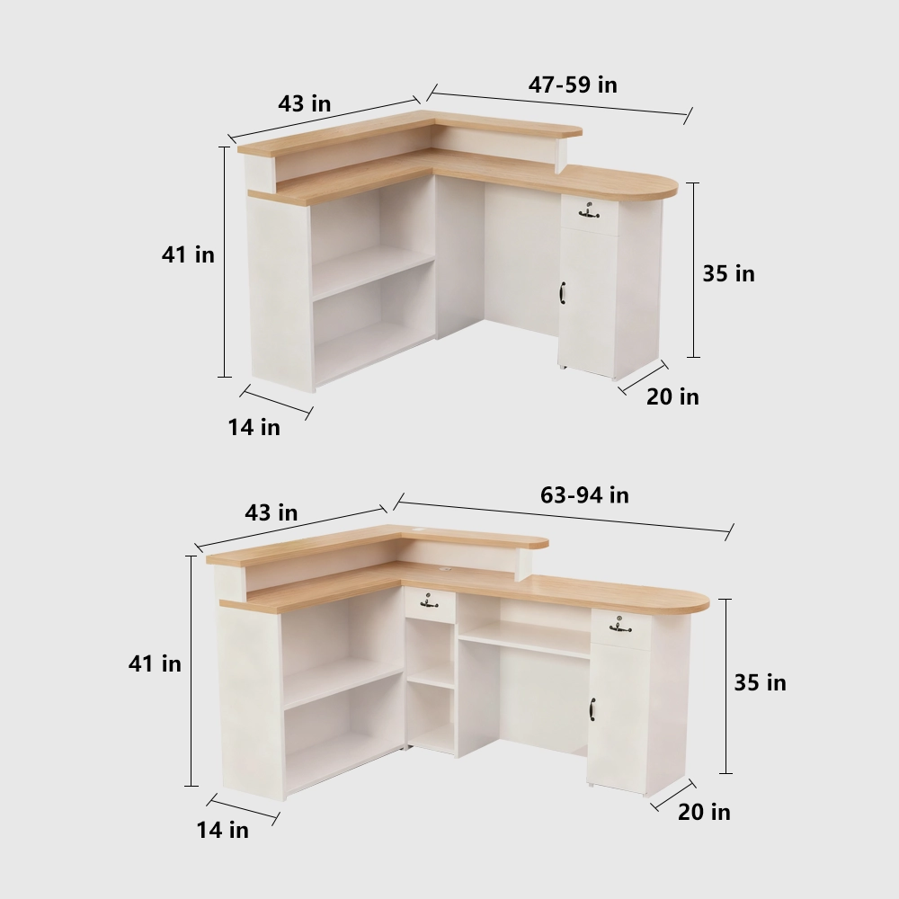 Minimalist L-Desk for Small Boutiques & Salons Simple And Versatile L-shaped Corner Reception Desk