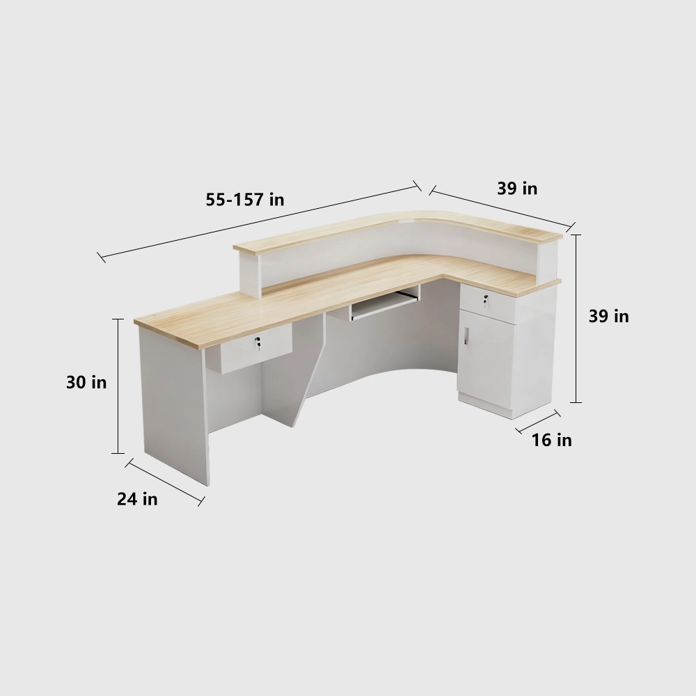 Modern Minimalist Curved Reception Desk