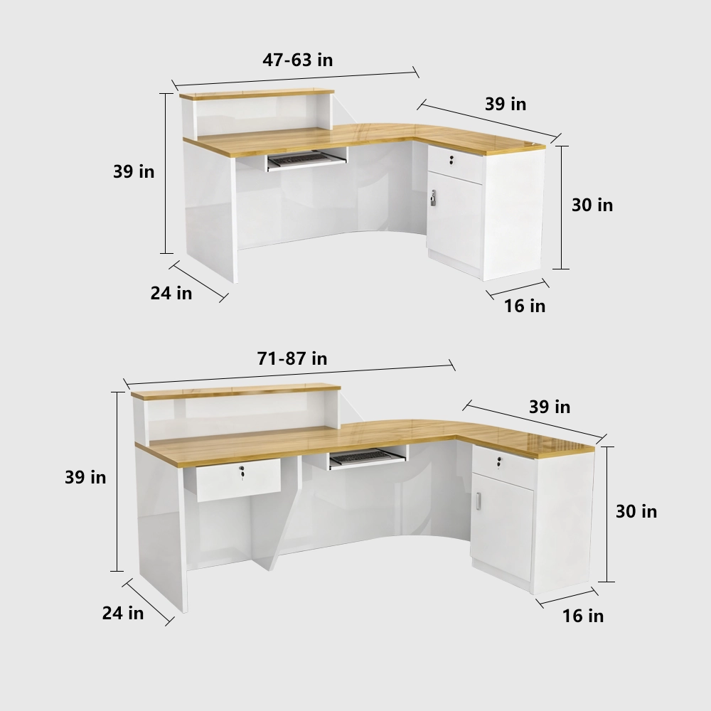 Curved Reception Desks & Service Counters for Store & Salon Classic And Versatile Rounded Cashier Reception Desk