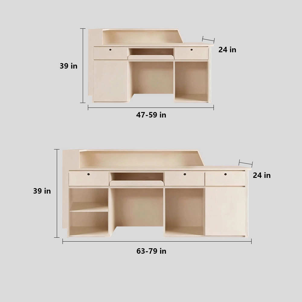 Minimalist Corner Reception Counter - Salon & Dental Minimalist rounded corner cashier reception desk