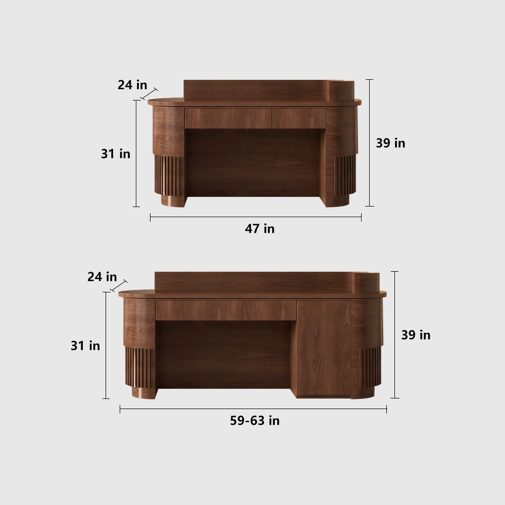 Minimalist Wabi Sabi Reception Counter