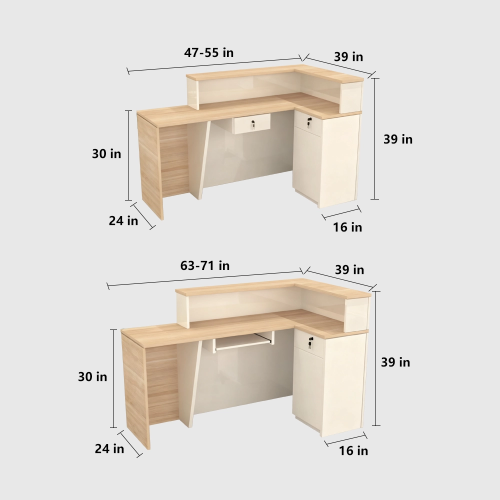 Lacquer Finish Corner Reception Desk Lacquer Finish Corner Reception Desk