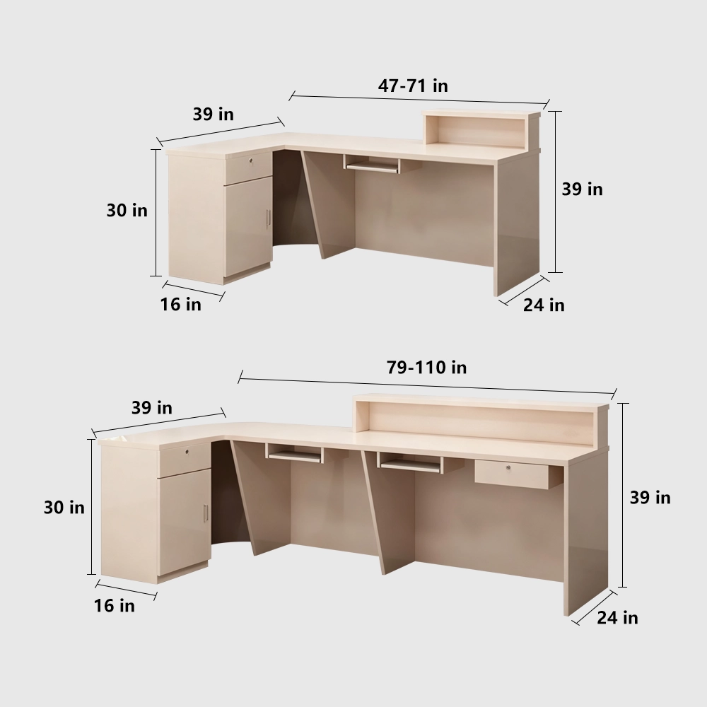 Rounded Corner Cashier Reception Desk