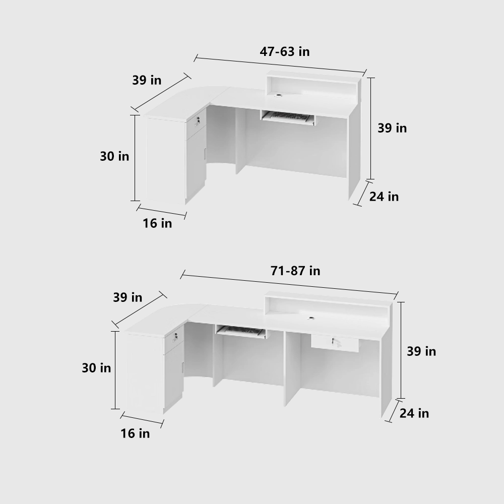 Thickened Curved Corner Painted Reception Desk