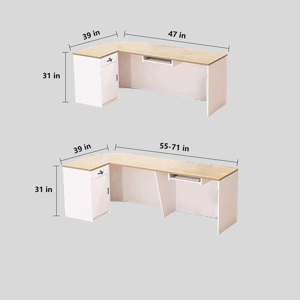 Minimalist curved corner reception desk Minimalist Curved Corner Reception Desk