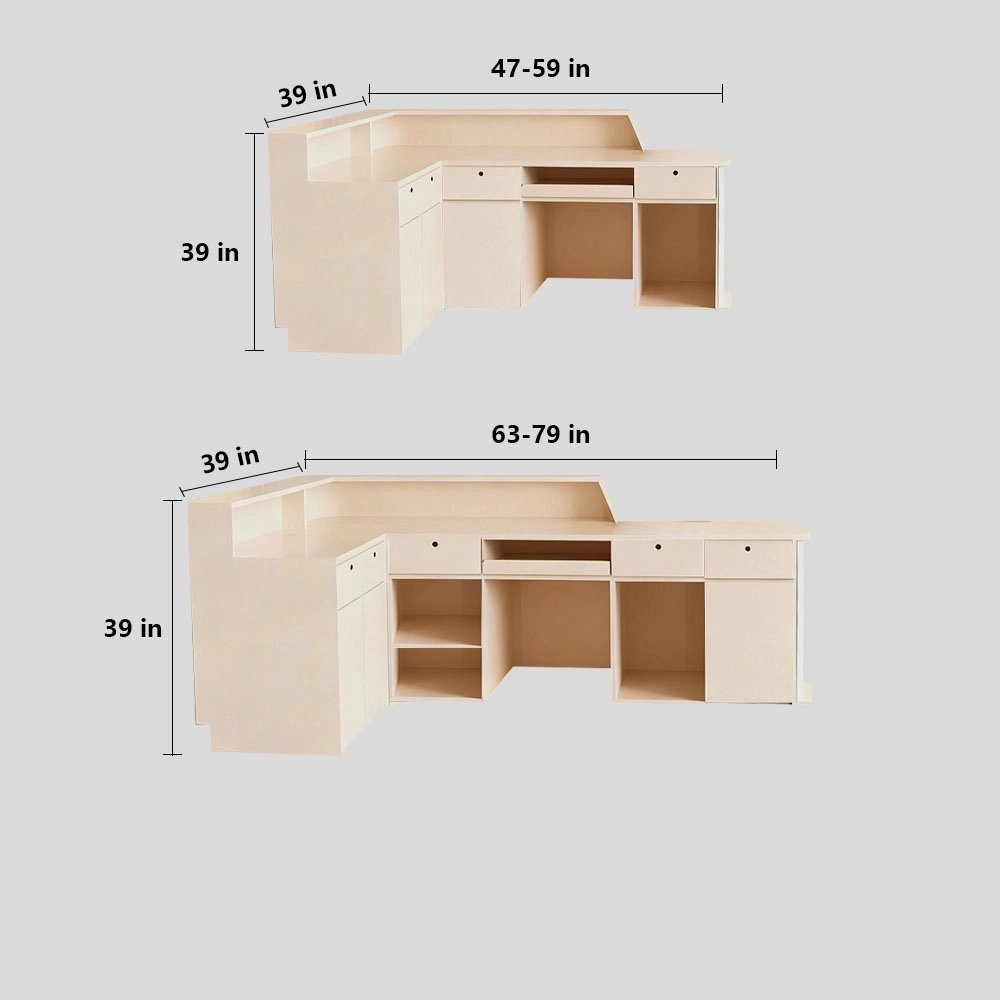 Minimalist Corner Reception Counter - Salon & Dental Minimalist rounded corner cashier reception desk