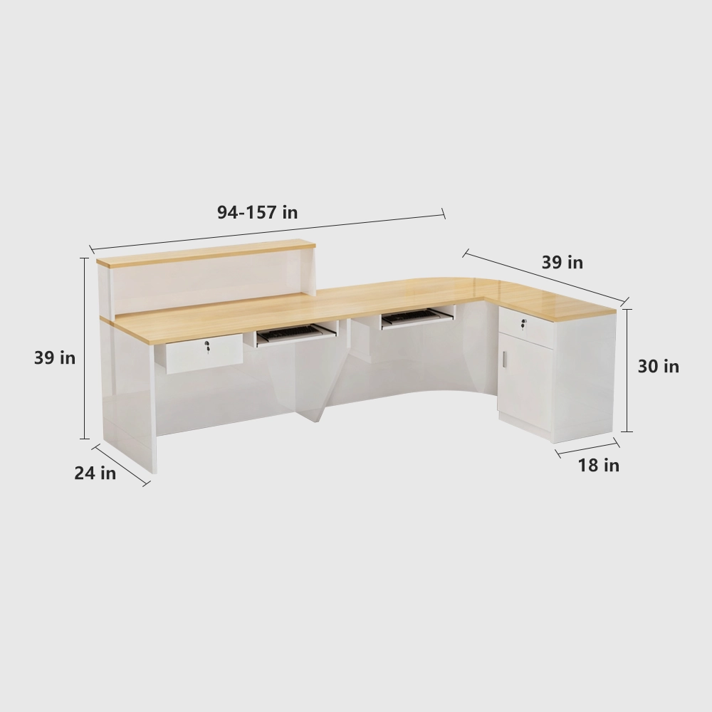 Minimalist Rounded Cashier Reception Desk