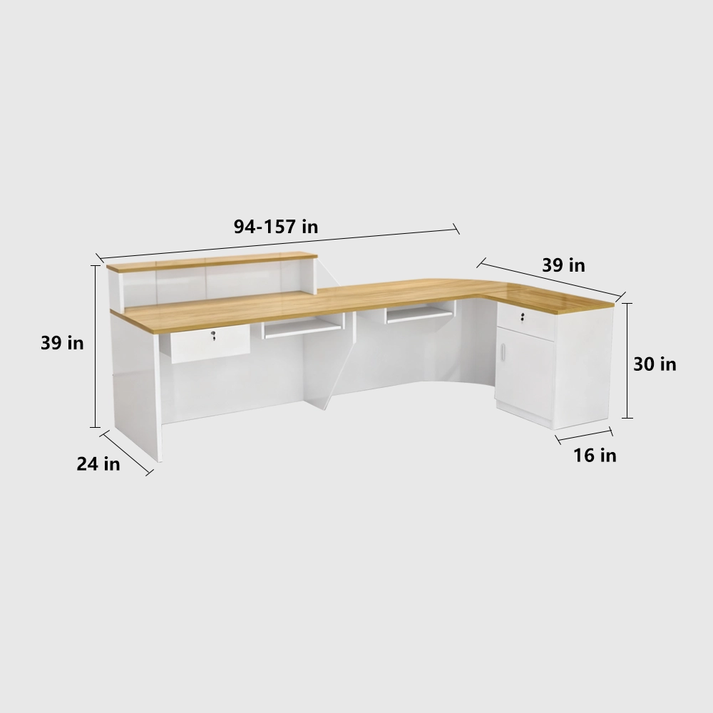 Curved Reception Desks & Service Counters for Store & Salon Classic And Versatile Rounded Cashier Reception Desk