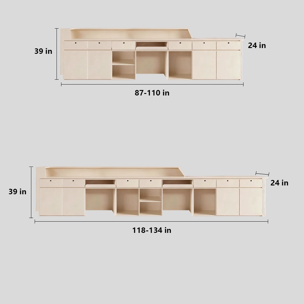 Minimalist Corner Reception Counter - Salon & Dental Minimalist rounded corner cashier reception desk