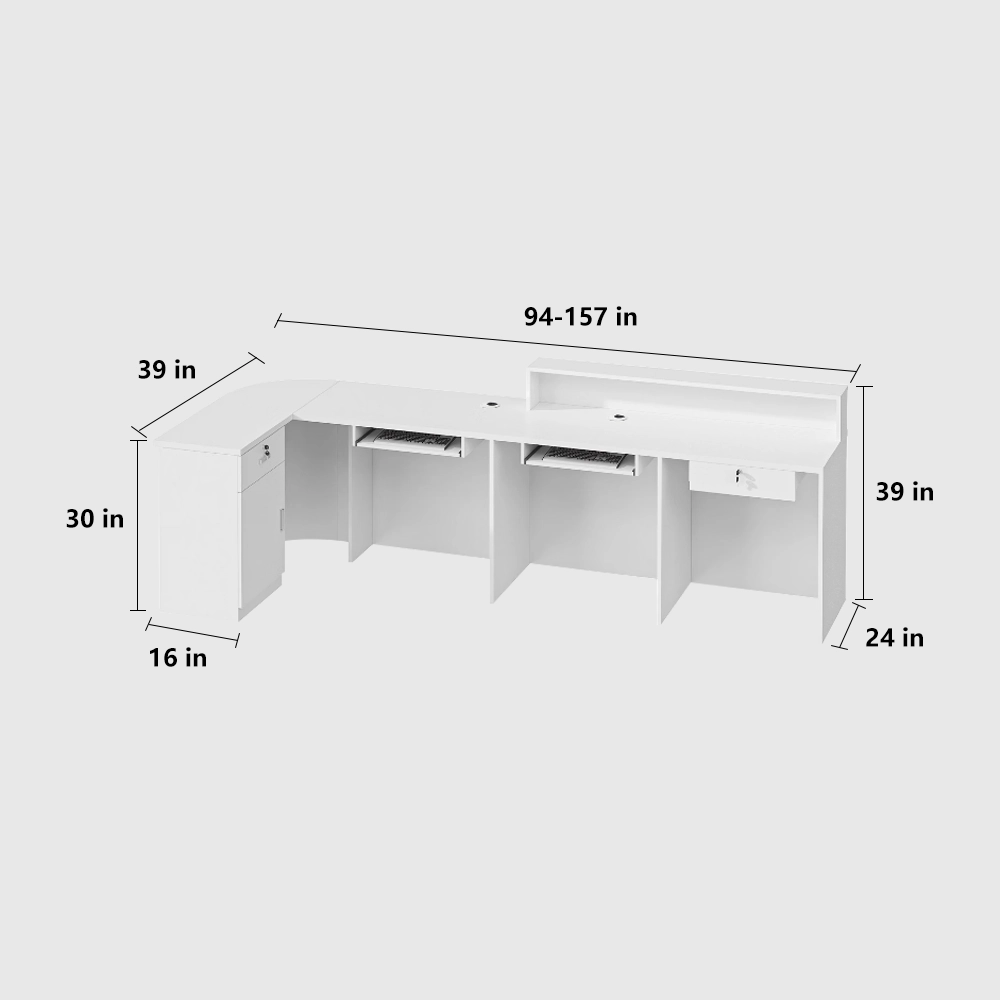 Thickened Curved Corner Painted Reception Desk