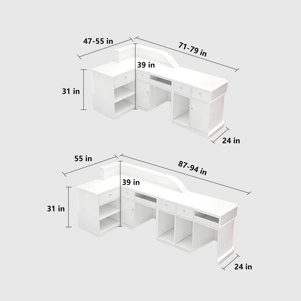 L-shaped Corner Cashier Reception Desk In The Shop