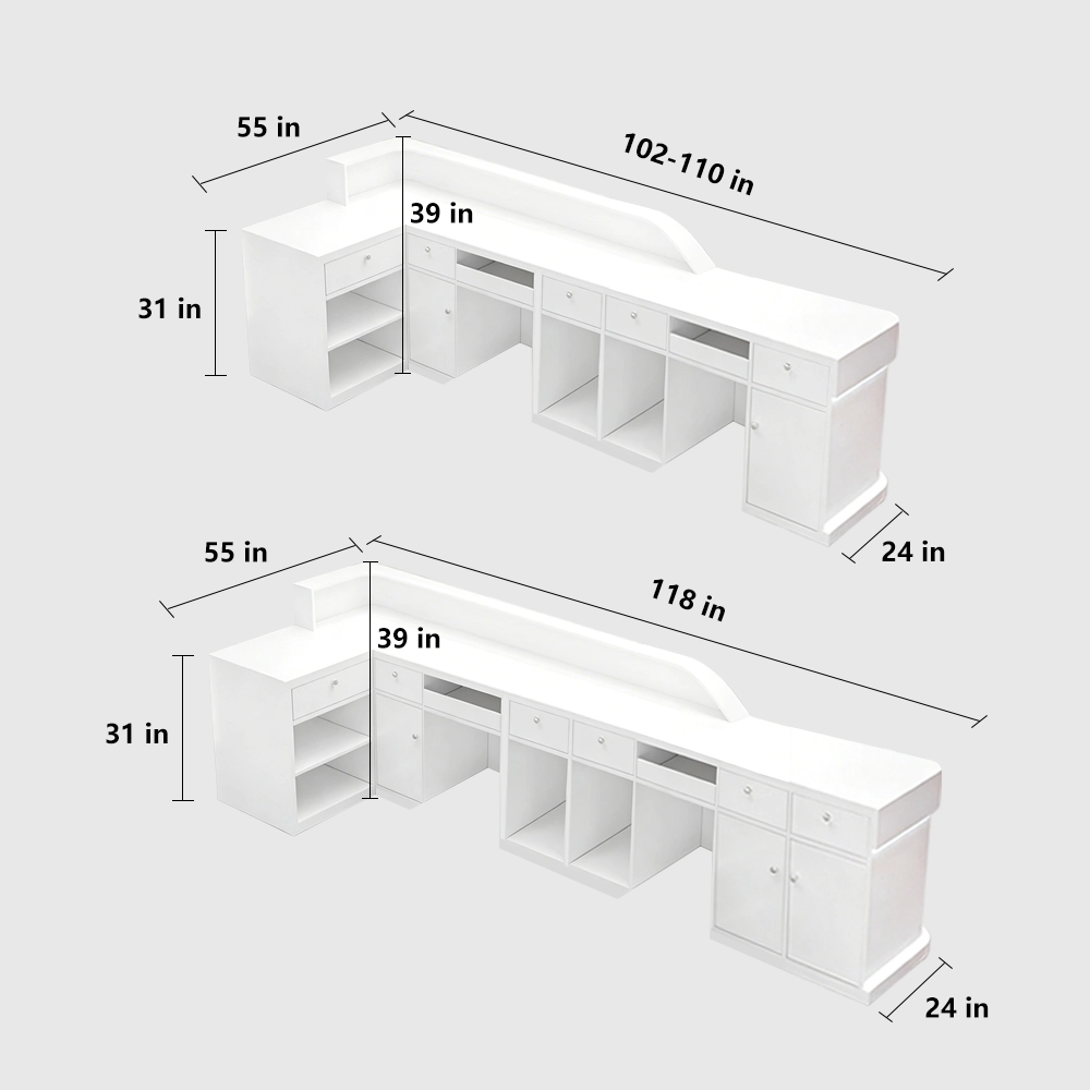 L-shaped Corner Cashier Reception Desk In The Shop