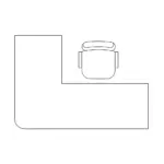 Minimalist Rounded Corner Cashier Reception Desk