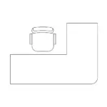 Minimalist Rounded Corner Cashier Reception Desk