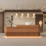Minimalist Wabi Sabi Reception Counter
