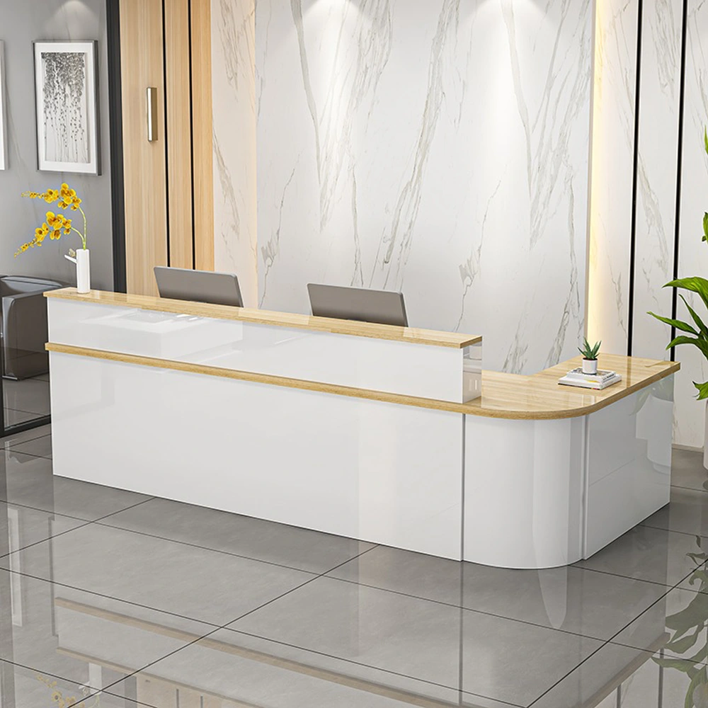 Rounded Corner Minimalist Reception Desk