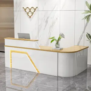 Classic And Versatile Rounded Cashier Reception Desk