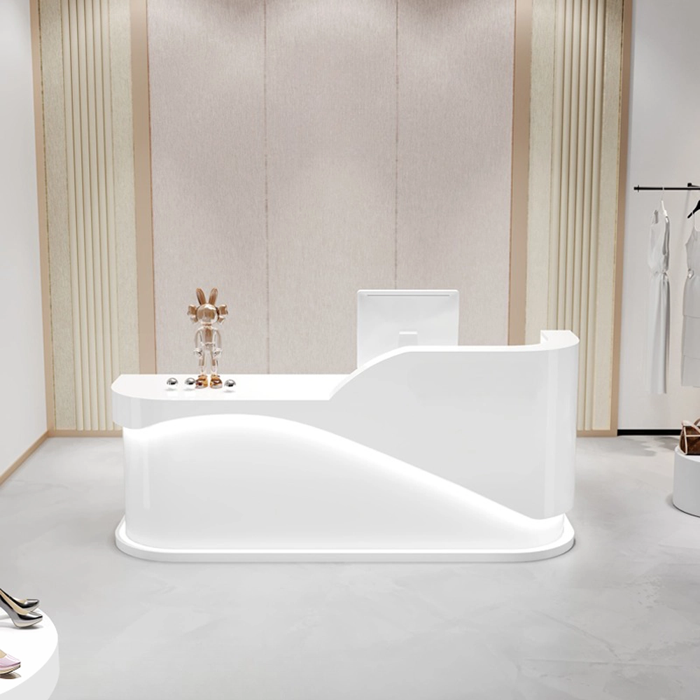 L-shaped Corner Cashier Reception Desk In The Shop