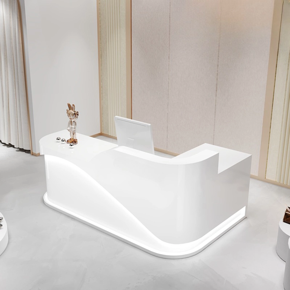 L-shaped Corner Cashier Reception Desk In The Shop