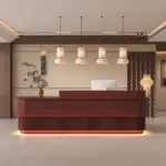 Minimalist Wabi Sabi Reception Counter