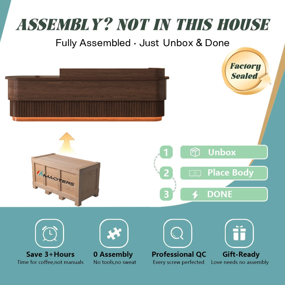 Minimalist Wabi Sabi Reception Counter