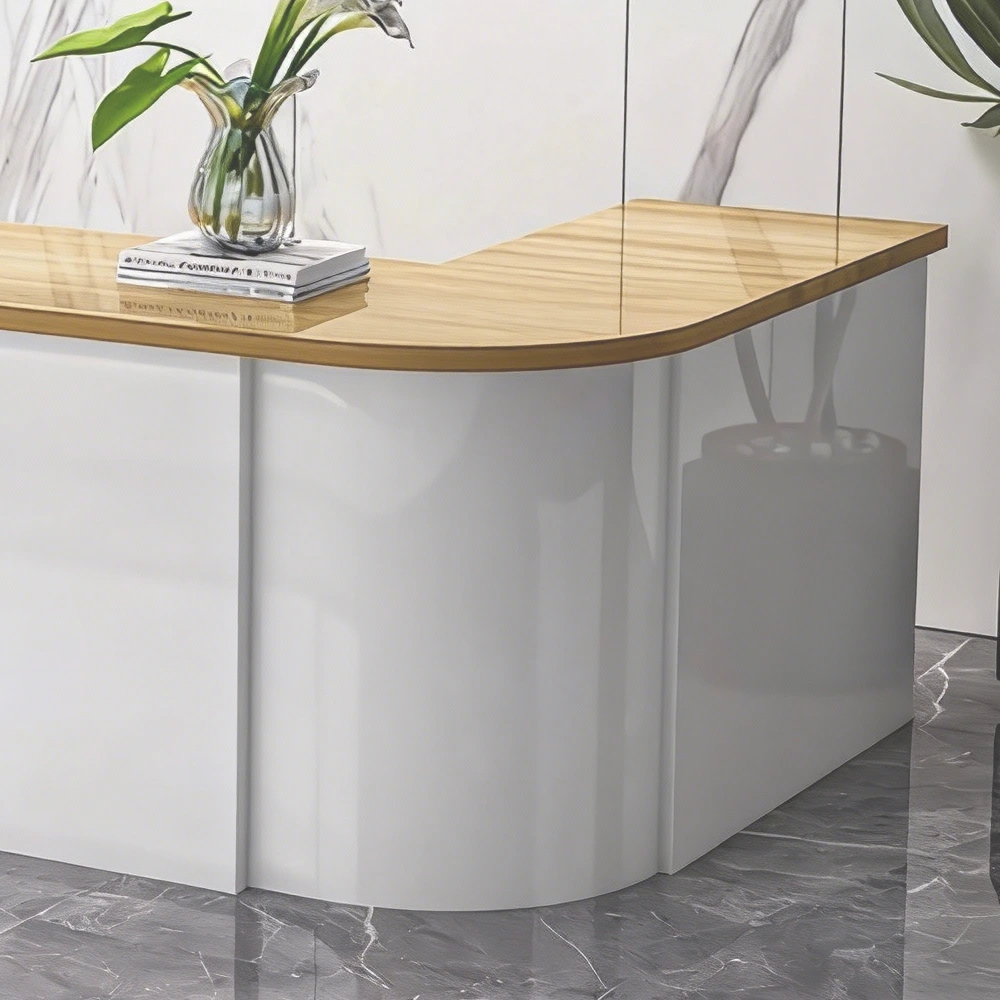 Curved Reception Desks & Service Counters for Store & Salon Classic And Versatile Rounded Cashier Reception Desk