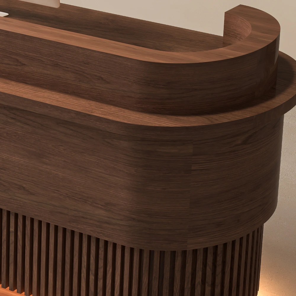 Minimalist Wabi Sabi Reception Counter