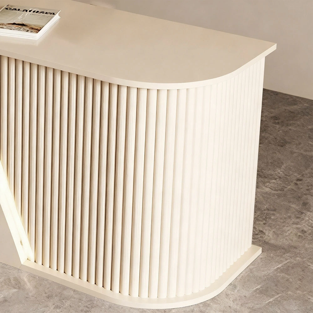 Minimalist Corner Reception Counter - Salon & Dental Minimalist rounded corner cashier reception desk