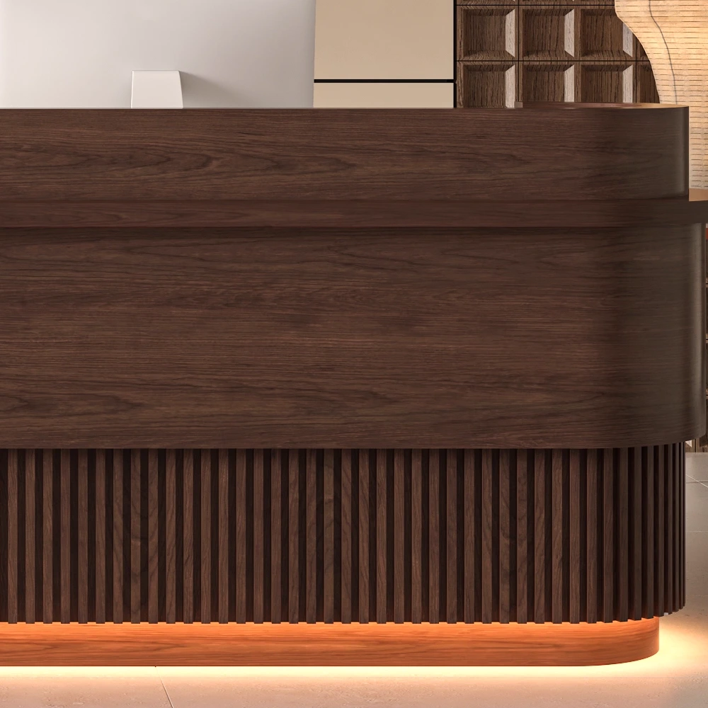 Minimalist Wabi Sabi Reception Counter