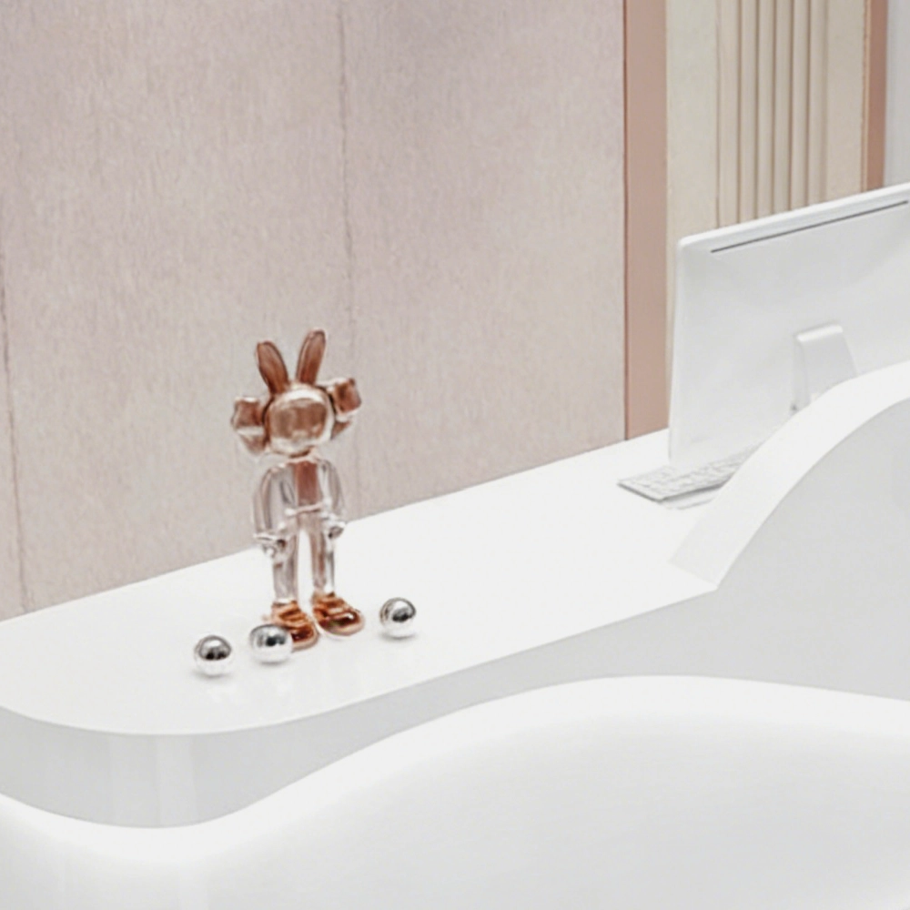 L-shaped Corner Cashier Reception Desk In The Shop