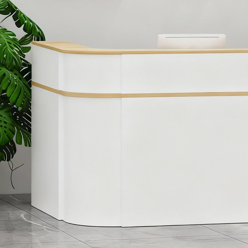 Minimalist Curved Checkout Counters For Retail Shop