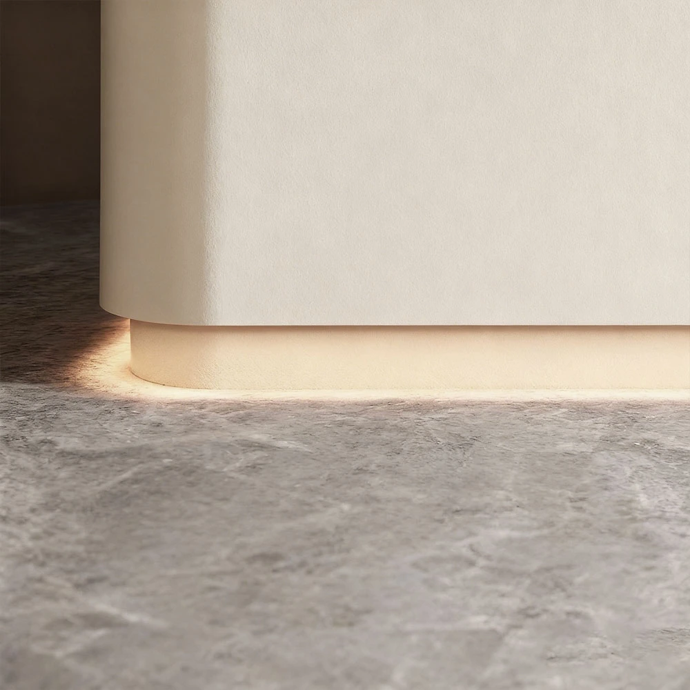 Minimalist Corner Reception Counter - Salon & Dental Minimalist rounded corner cashier reception desk