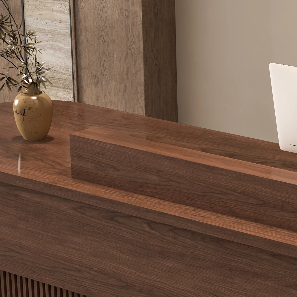 Minimalist Wabi Sabi Reception Counter