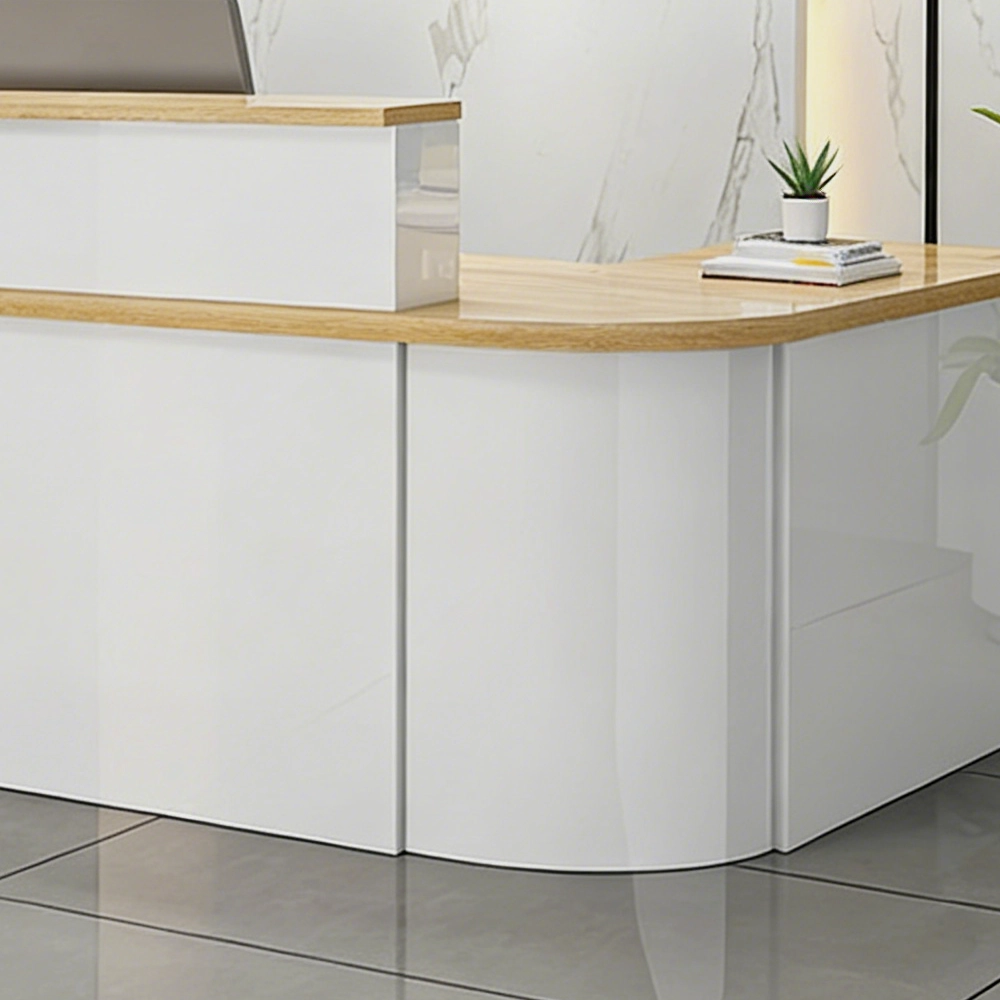 Rounded Corner Minimalist Reception Desk